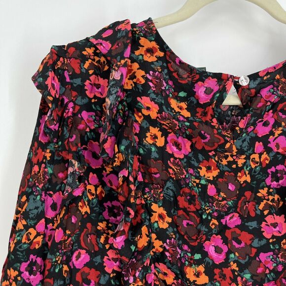 Wild Fable Red Floral Blouse Size XS Long Sleeve NWT - Picture 4 of 7